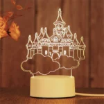 Castle Night Light Creative Acrylic LED Table Lamp 7
