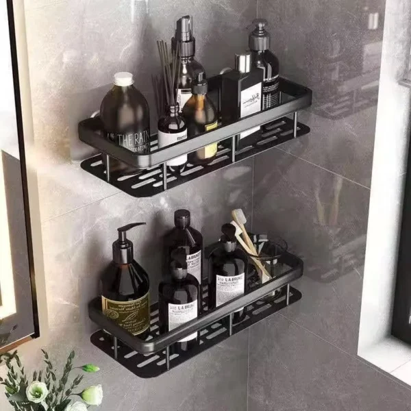 Wall mounted shower shampoo rack 2