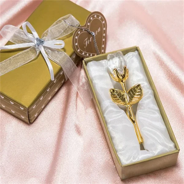 Crystal Glass Rose Flower Figurine 4
