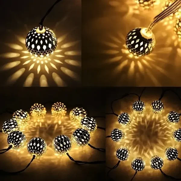 Outdoor Solar Moroccan Ball String Light-50/30/20 LED 4