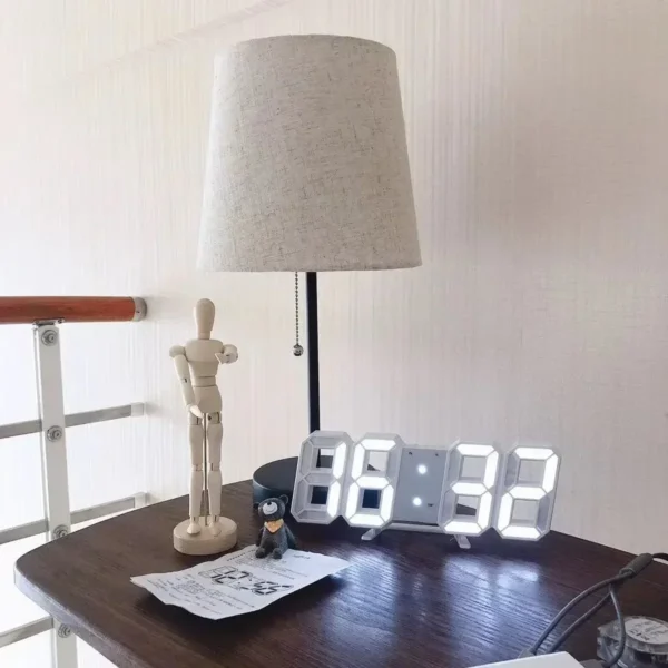 3D LED Digital Clock Wall Decoration Glow Night Mode 3