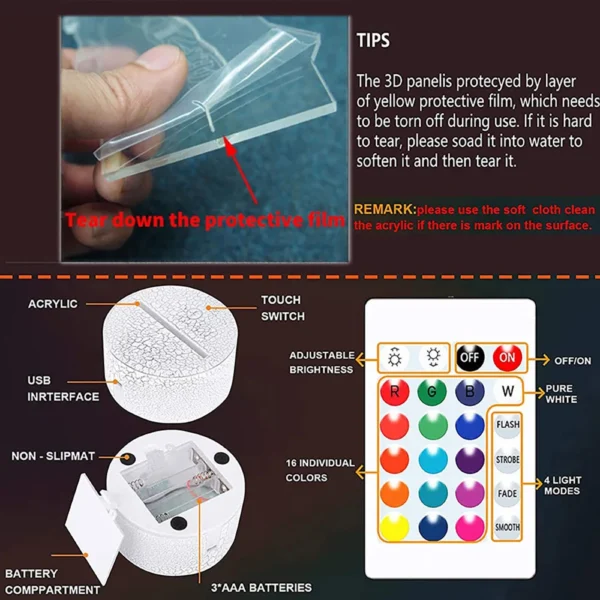 Romantic Night light USB Led 3 Heart-Shaped 5
