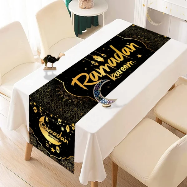 Moon Polyester Tablecloth Eid Mubarak Decor 2