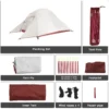 BISINNA Ultralight Camping Tent Backpack Tent 20D Nylon Waterproof Outdoor Hiking Travel Tent Cycling Tent 1-2 Person 5