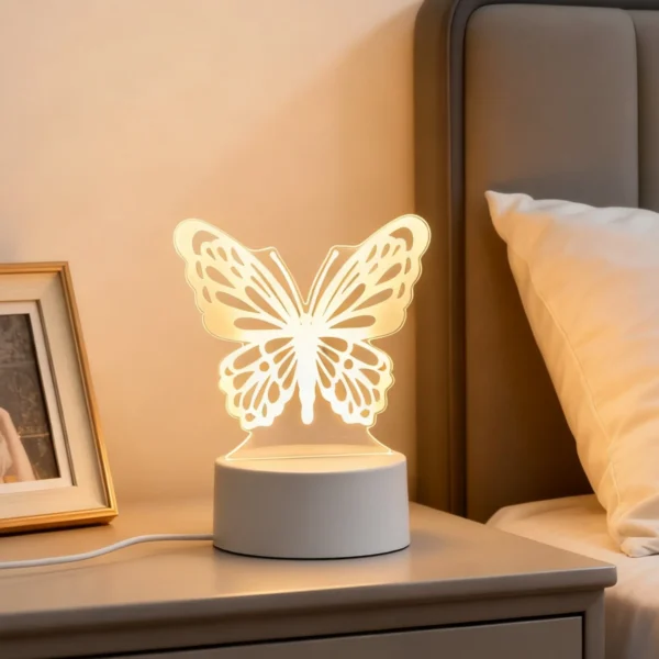 3D LED Butterfly Night Light, USB Desktop Decorative Light 3