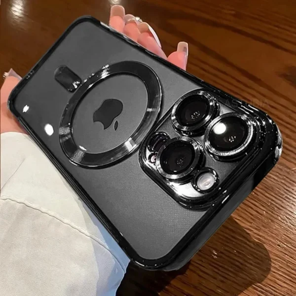 Luxury Plating For Magsafe Magnetic Case For iPhone 15 Pro Max With Lens Protector 6