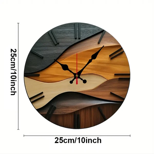 Nordic Style Wooden Round Silent Hanging Wall Clock 2
