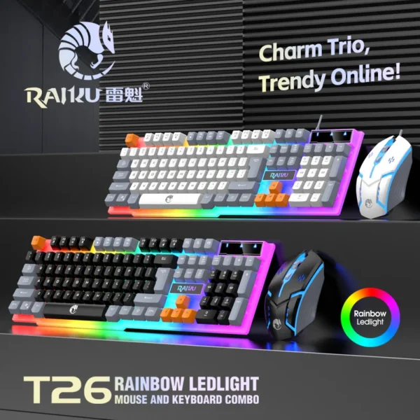 Single keyboard and mouse RAIKU T26 Three tone Luminous Wired Mechanical 1