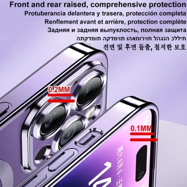 Luxury Plating For Magsafe Magnetic Case For iPhone 14 Pro With Lens Protector 4