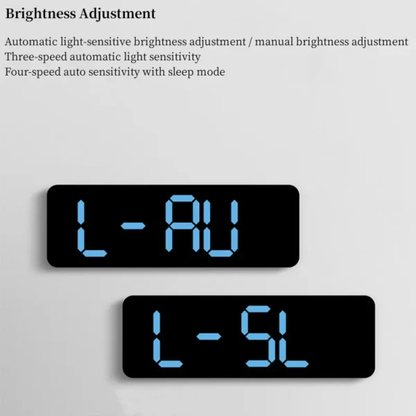 9" Large Digital Wall Clock USB Powered TEMP Humidity Week Auto Dimmer DST 4