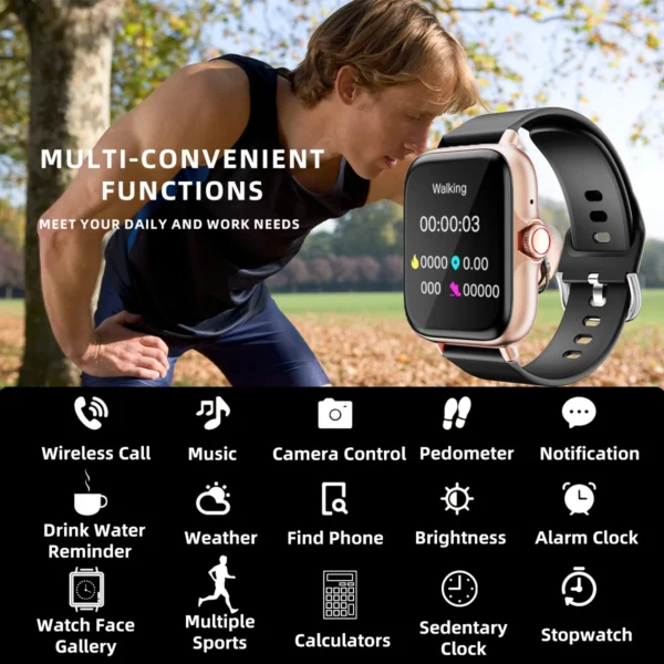 1.83'' Waterproof Smart Watch For iPhone Android 2