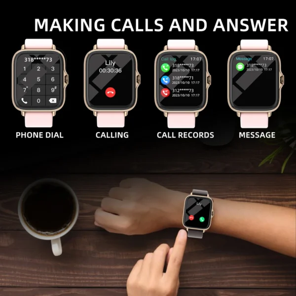 1.83'' Waterproof Smart Watch For iPhone Android 4