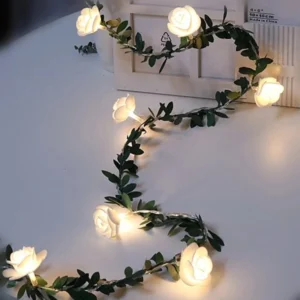 10/20Leds White 1.5/3Meter Rose Flower String with Lights 1