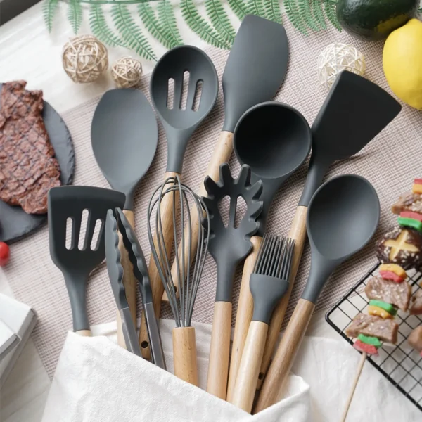 12PCS Silicone Kitchenware Non-Stick Cookware Kitchen Utensils 3