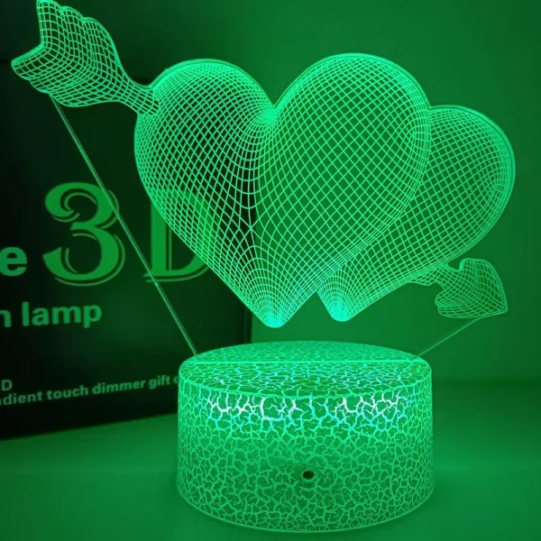 Romantic Night light USB Led 3 Heart-Shaped 2