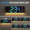16.2'' Large Digital Wall Clock with Remote Control Big LED/Dual Alarm/8 RGB 5