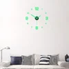 EW Creative Simple Luminous Digital Clock European Style DIY Silent Wall Clock 3