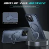 For Magsafe Wireless Charge Fold Magnetic Stand Phone Case For iPhone Anti-slip Bumper Cover 3