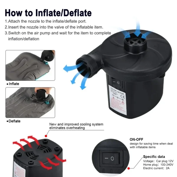 Mini Inflatable Pump Electric Air Cushion 3