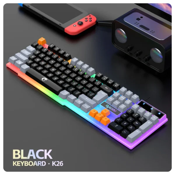 Single keyboard and mouse RAIKU T26 Three tone Luminous Wired Mechanical 6