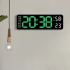 9" Large Digital Wall Clock USB Powered TEMP Humidity Week Auto Dimmer DST 1