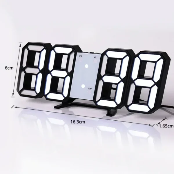 3D LED Digital Clock Wall Decoration Glow Night Mode 5