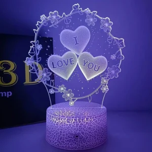 Romantic Night light USB Led 3 Heart-Shaped 7