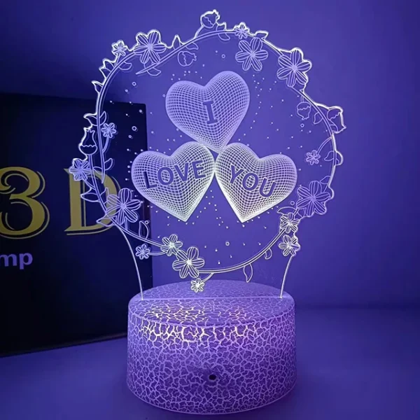 Romantic Night light USB Led 3 Heart-Shaped 7