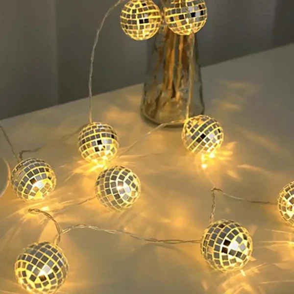 1 pack of LED mirror ball string lights 4