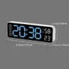 9" Large Digital Wall Clock USB Powered TEMP Humidity Week Auto Dimmer DST 6
