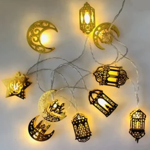 Eid Mubarak Moon Star String Lights Ramadan Decoration 1