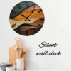 Nordic Style Wooden Round Silent Hanging Wall Clock 3