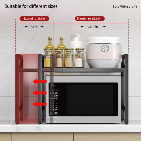 Expandable 42-64cm Microwave Shelf Organizer 5