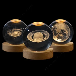 Unique 3D Crystal Ball Night Light Led Glowing Galaxy Lamp 1