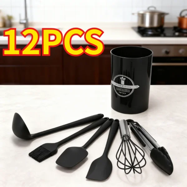 12Pcs/5pcs Silicone Kitchenware Non-Stick Cookware Kitchen Utensils Set 1