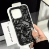 Black Lace Pattern Phone Case For iPhone Shockproof Soft Cover 1