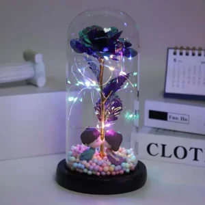 Galaxy Glass Rose Forever Eternal Crystal Flower with Butterfly 1