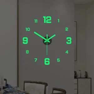 EW Creative Simple Luminous Digital Clock European Style DIY Silent Wall Clock 1