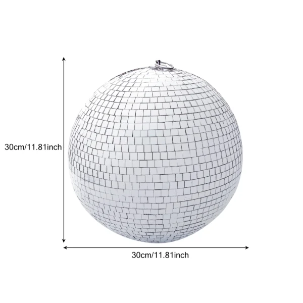 Thrisdar 10/20/30CM Mirror Glass Ball Reflective Disco DJ Silver Ball 2