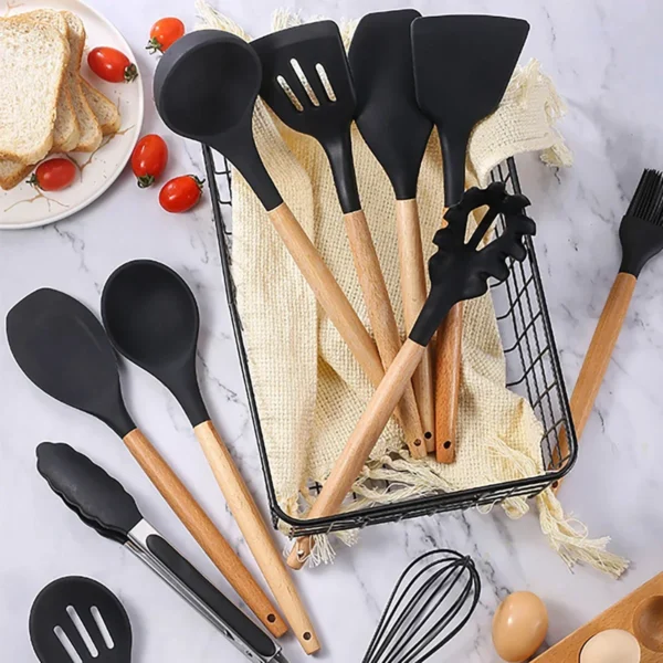 12Pcs/5pcs Silicone Kitchenware Non-Stick Cookware Kitchen Utensils Set 5