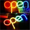 Open Neon Sign LED Glowing Letter Lights 1
