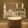 USB Operated 3D LED Night Light Eid Mubarak Table Ornament 6