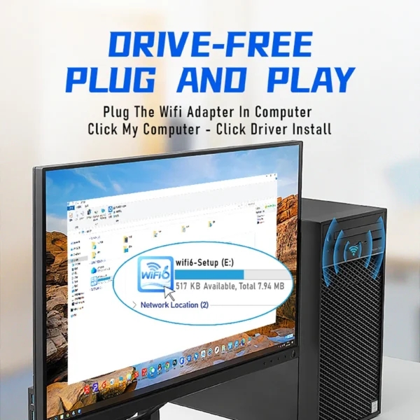 1800Mbps WiFi 6 USB Adapter 5G/2.4GHz USB3.0 Wi-fi Dongle 4