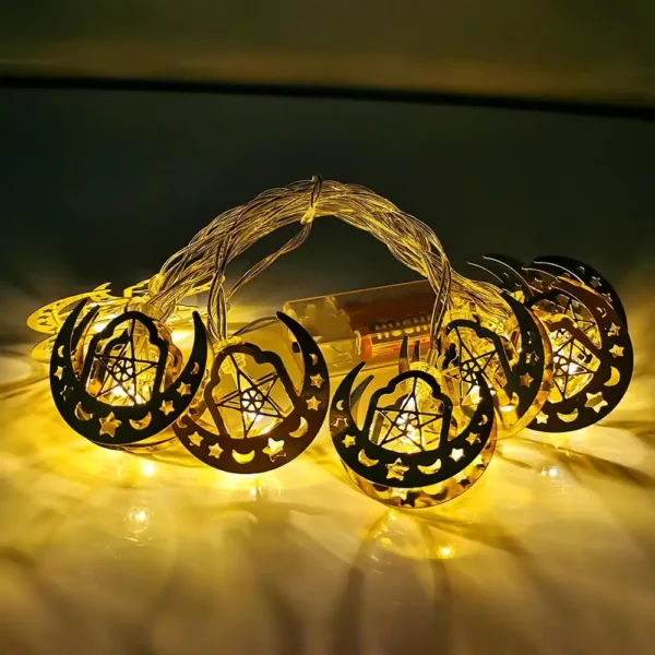 Eid Mubarak Moon Star String Lights Ramadan Decoration 4