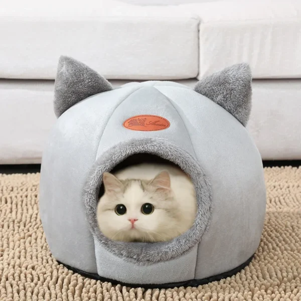 Deep Sleep Comfort In Winter Cat Bed IittleTent Cozy Cave Nest Indoor Cama Gato 2