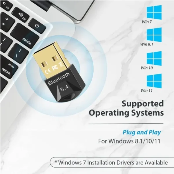 USB Bluetooth Adapter for Pc Bluetooth 5.4/ 5.3/ 5.1/ 5.0 Dongle 3