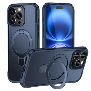 For Magsafe Wireless Charge Fold Magnetic Stand Phone Case For iPhone Anti-slip Bumper Cover 1