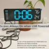 9" Large Digital Wall Clock USB Powered TEMP Humidity Week Auto Dimmer DST 2
