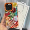 Retro Fruit Pattern Phone Case For iPhone 17 Pro Max 16 15 14 13 12 11 Pro Max 16e X XR XS Max 15 14 Plus Shockproof Soft Cover 3