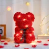25cm Artificial Teddy Rose Flower Bear with Box Romantic Valentines Day Gift 5